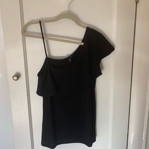 NWT Banana republic ruffle black one shoulder top M